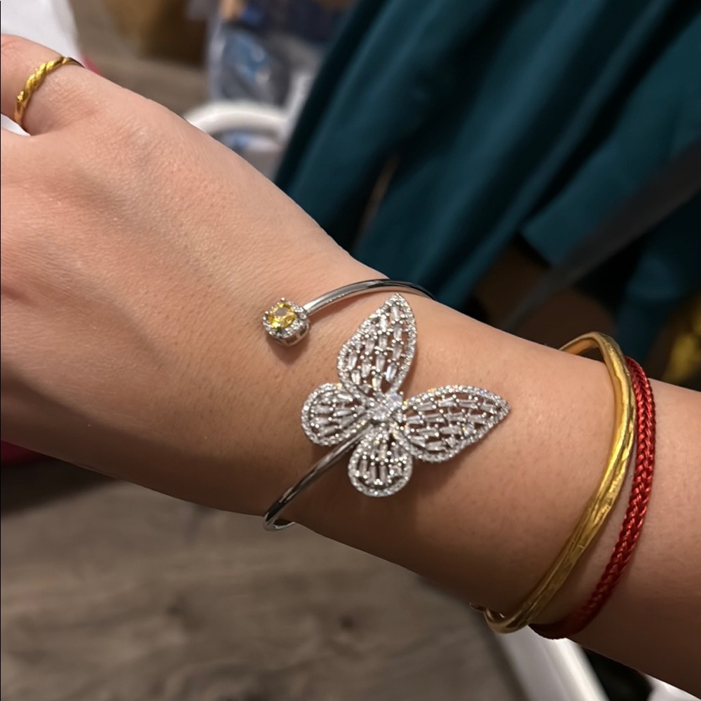 Elegant Silver Butterfly Bracelet